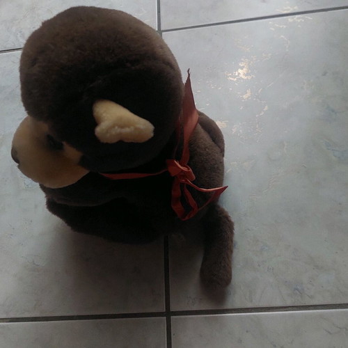 Plush monkey with her baby