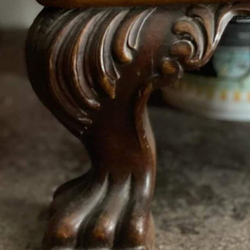 Antique walnut wood buffet used with lion feet