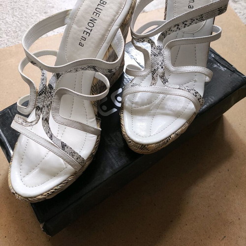 Platforms new, white, size 40, cork material