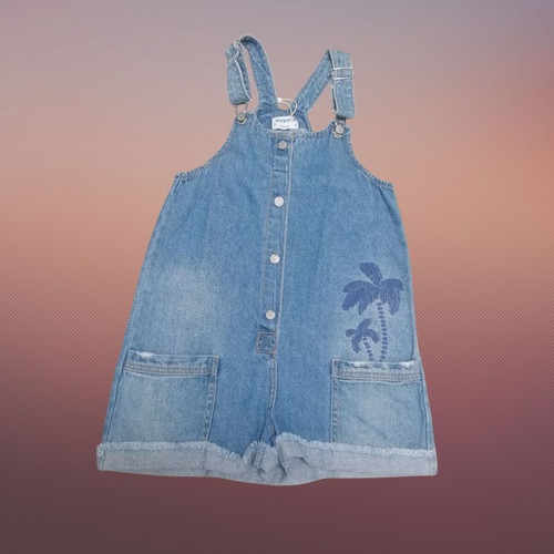 Mayoral Denim Overall Shorts for Girls 9 Years New