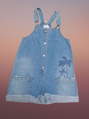Mayoral Denim Overall Shorts for Girls 9 Years New