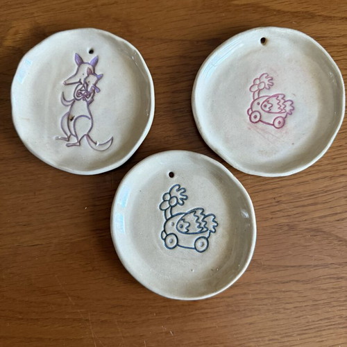 Set of 3 handmade ceramic decorative plates