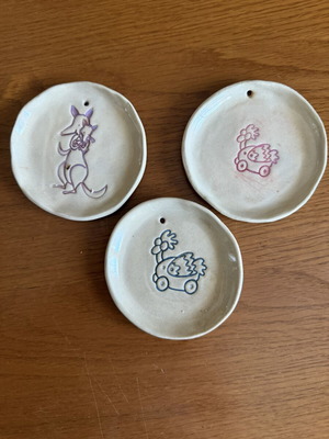 Set of 3 handmade ceramic decorative plates