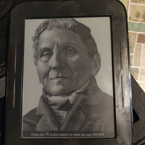 Nook e-reader used with worn cover