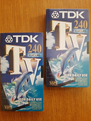VHS κασέτες TDK καινούργιες, πακέτο 2 x 4 ωρών