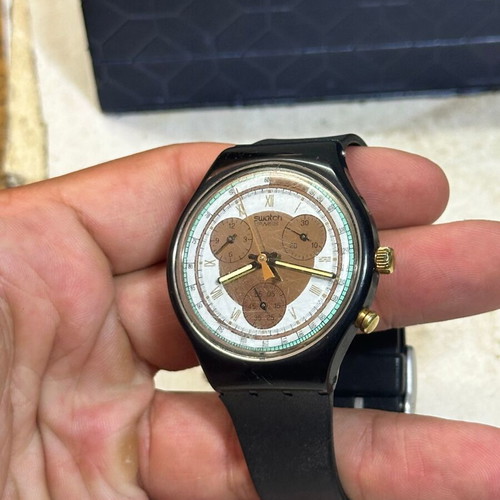 Swatch Chrono Colossal SCB109 vintage men's watch 1992 used with defects