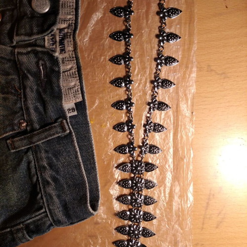 Steel necklace new, long with adjustable clasp