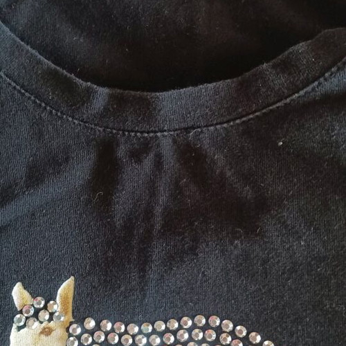 Bershka black T-shirt with design and rhinestones size M used
