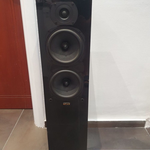 Quad floor speakers set 5 pieces and subwoofer 80w like new, pianoblack