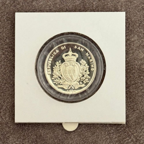 San Marino 1994 1000 Lire silver Proof coin FIFA World Cup USA