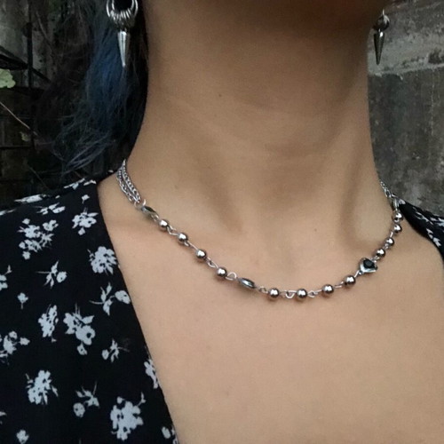 Fairy Y2k Boho Alternative Gothic Grunge Necklace new, green and silver