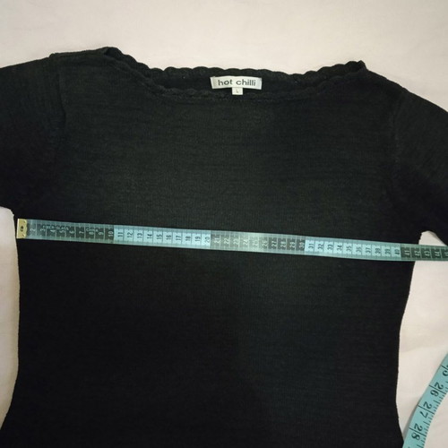 Hot chilli thin summer knitted blouse black medium used