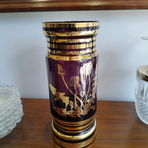 Bohemian vase used with gold decoration