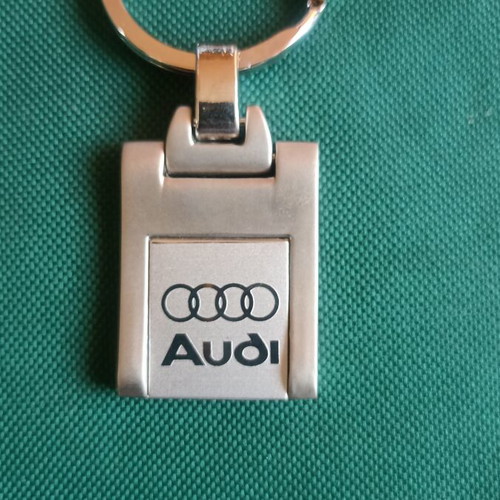 Vintage Audi metallic keychain, New Old Stock (NOS), 33g curved design