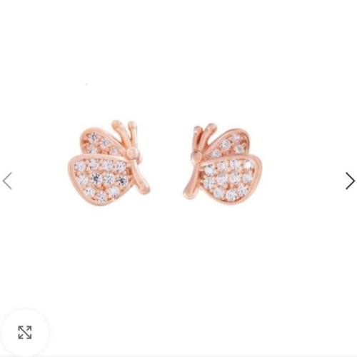Medisei 925 Pink Butterfly Hypoallergenic Earrings New