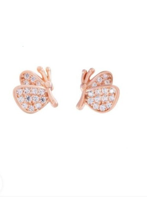 Medisei 925 Pink Butterfly Hypoallergenic Earrings New