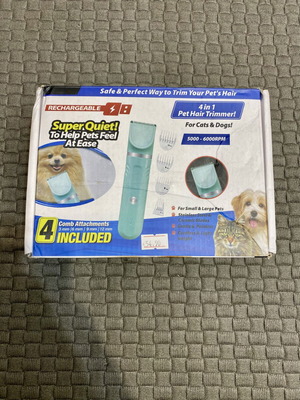 Rechargeable 4-in-1 Pet Hair Trimmer and Nail File for Dogs and Cats