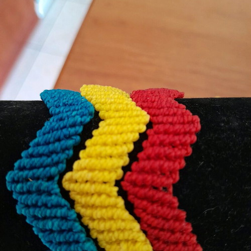 Macrame bracelets like new, red and yellow