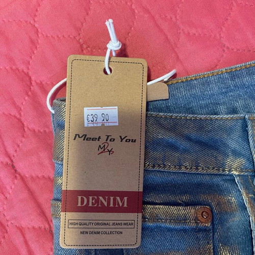 Jeans pants new with gold bootcut slim fit, size S