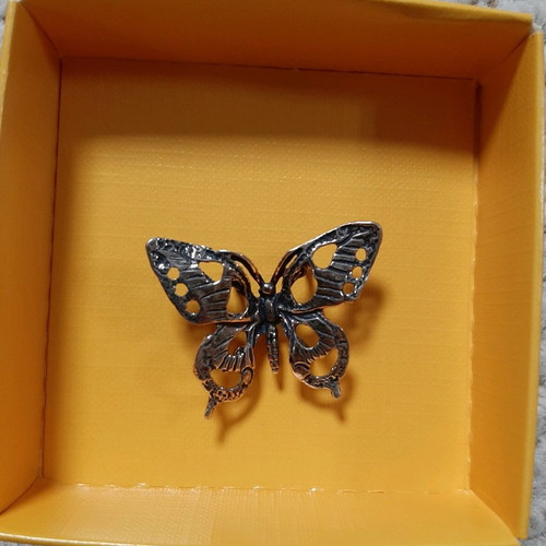 Silver decorative butterfly brooch new