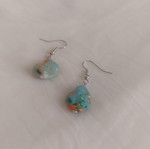 Little Matisse handmade statement earrings with turquoise and orange beads