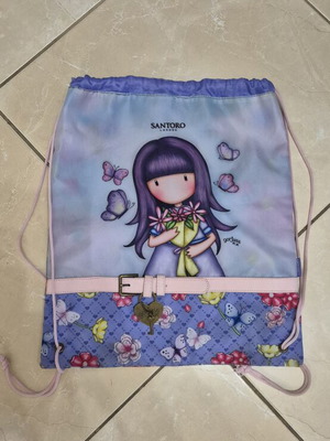 Santoro Gorjuss Send Me Flowers drawstring backpack new, colorful