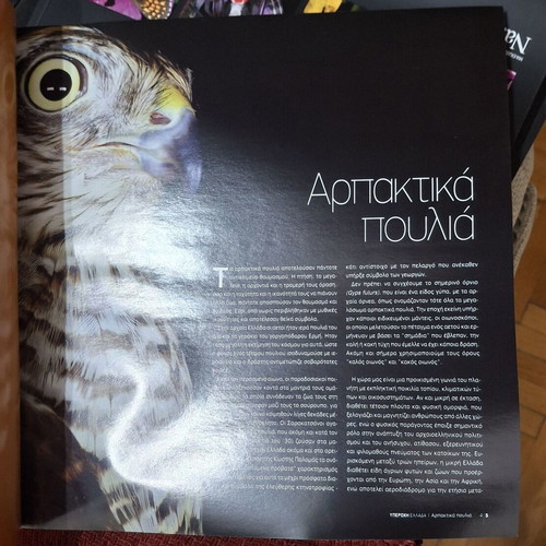 Kyriarhoi ton Aitheron book with raptor photography