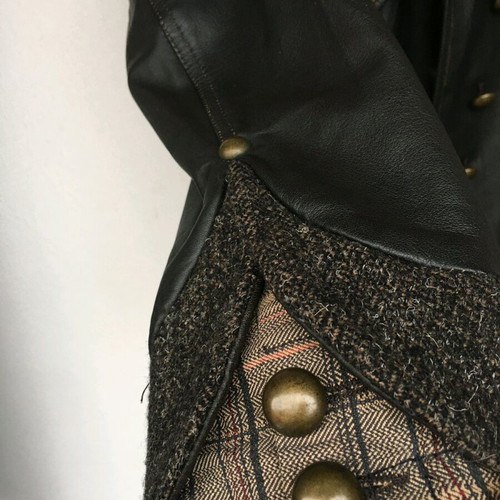 Vintage leather jacket Milestone like new, size 38, brown and beige