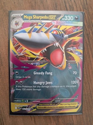 Mega Sharpedo ex Pokemon card like new (PFL 061)