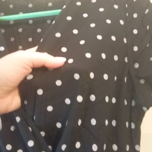 Maxi dress black polka dot like new, medium, cotton summer