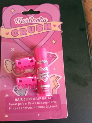 Set of pink hair clips and lip balm new
