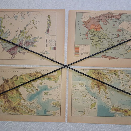 Greek maps pack of 28 from early 1950s, like new
