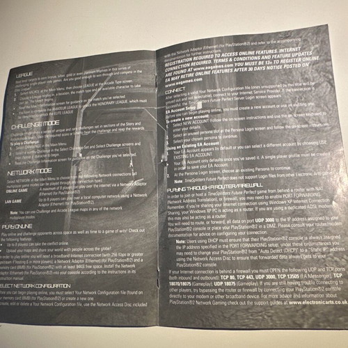 TimeSplitters book for PS2 like new
