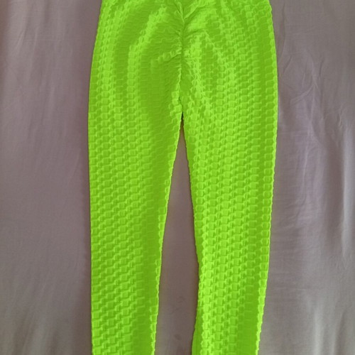 Bubble sports leggings neon yellow one size new