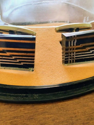 Vintage GDR cufflinks used with original case, black and silver