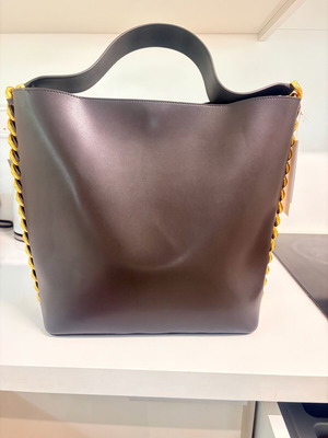 Stella McCartney Shoulder Bag new, brown with gold chain and logo charm