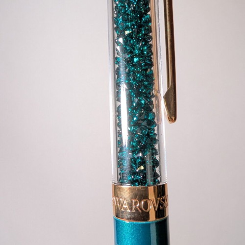 Swarovski Crystalline Green pen with rose-gold details new