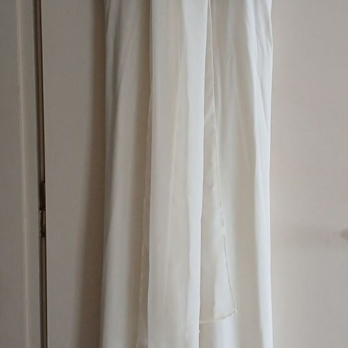 Mario Alessandro maxi dress with matching scarf, like new, beige and gold