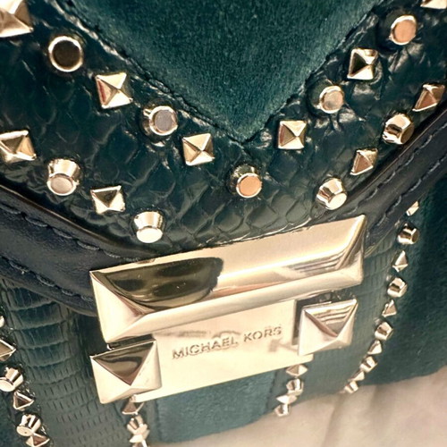 Michael Kors blue crossbody bag like new with studs