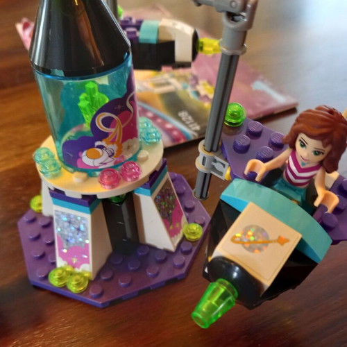 Lego Friends Amusement Park Space Ride carousel used, set 41128 with manual
