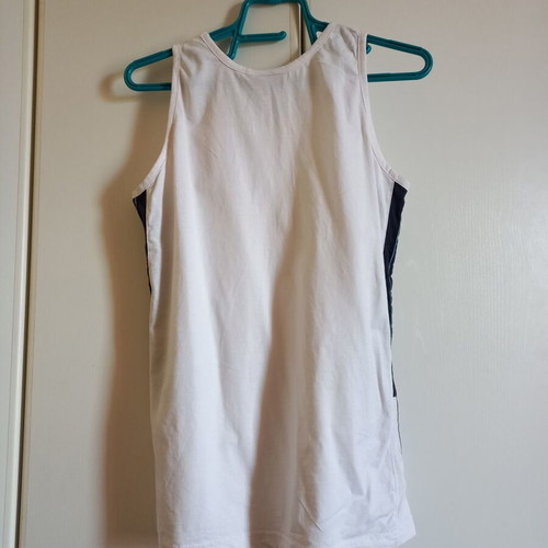 Lotto sleeveless white shirt new with blue stripes