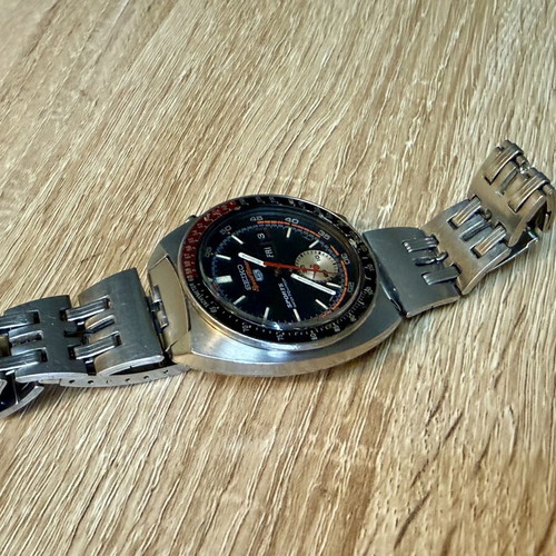 Seiko 6139-6031 Coke Vintage Chronograph watch used with original bracelet