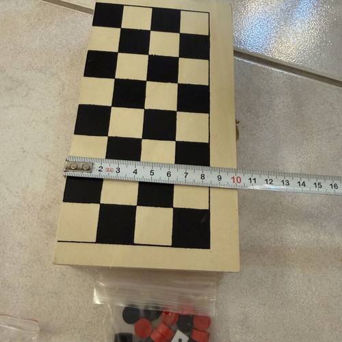 Wooden 3-in-1 Game Set new, chess backgammon checkers