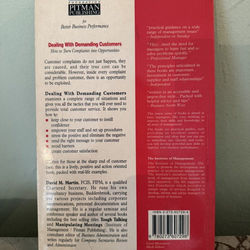 Dealing With Demanding Customers by David M. Martin, Pitman Publishing