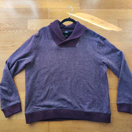 H&M sweatshirt with knitted details like new, red and purple, size XL