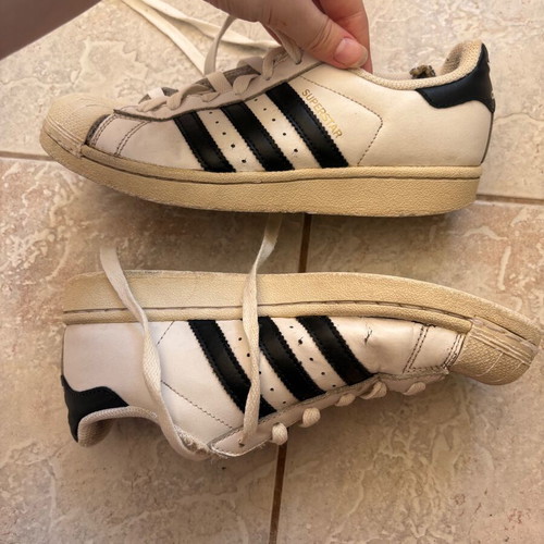 Adidas Superstar sneakers used, size 37, white and black