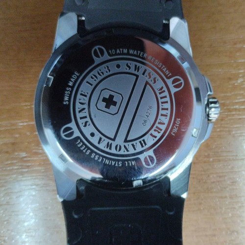 Swiss Military Hanowa men's wristwatch, black and silver
