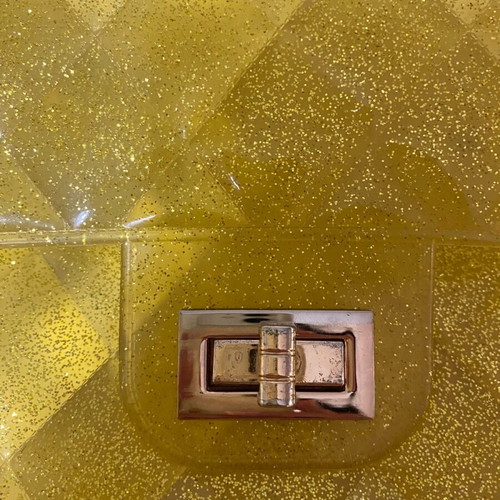 Yellow shoulder bag with glitter like new