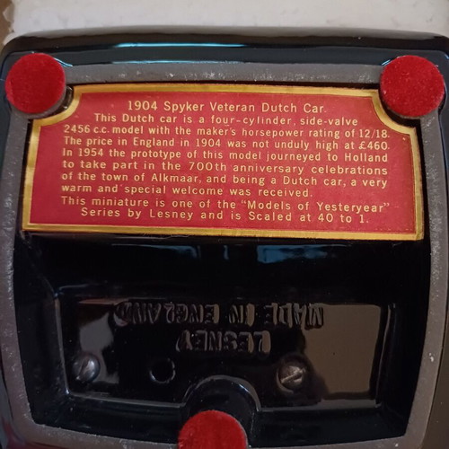 Lesney Matchbox 1904 Spyker Model Mint In Box