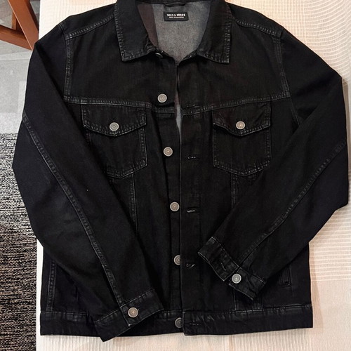 Jack & Jones Black Denim Jacket Large like new